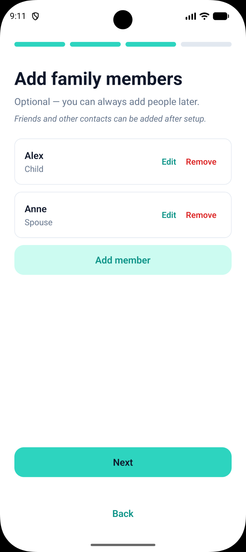Add family members