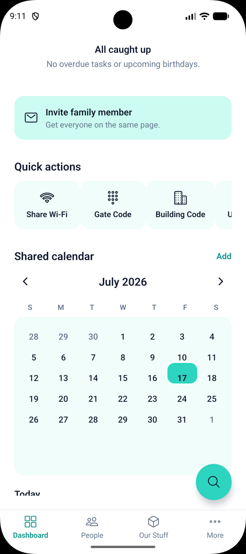 Family Brain dashboard